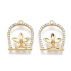 Brass Micro Pave Clear Cubic Zirconia Pendants KK-S356-080-NF-1