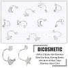 DICOSMETIC 40Pcs 2 Styles 304 Stainless Steel Ear Nuts STAS-DC0007-33-4