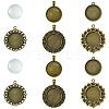 DIY Blank Round Glass & Tibetan Style Alloy Pendant Making Kits DIY-FS0006-10-1