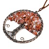 Brass & Natural Mixed Stone Chips Pendant Decorations HJEW-Z007-05R-3