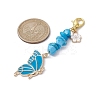 Butterfly Alloy Enamel Pendants Decoraiton HJEW-JM01637-04-4