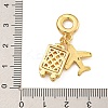 Rack Plating Brass Dark Cyan Enamel European Dangle Charms KK-U035-24G-3
