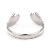 Non-Tarnish 304 Stainless Steel Double Hand Hug Open Cuff Ring for Women LS-RJEW-C025-08B-P-2
