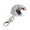 Wire Wrapped Chakra Synthetic & Natural Mixed Stone & Alloy Moon Pendant Decorations HJEW-JM01575-3