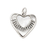 Brass Pave Natural White Shell Heart Charms with Jump Rings KK-S522-08A-P-1