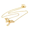 Brass Micro Pave Clear Cubic Zirconia Bowknot Pendant Necklaces NJEW-F326-04G-2