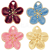 9Pcs 3 Colors 304 Stainless Steel Enamel Pendants STAS-BBC0009-29-7