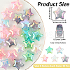 60Pcs 5 Colors UV Plating Transparent Crackle Acrylic Beads OACR-PA0001-04-2