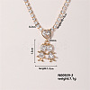 Shiny Family Theme Brass Micro Pave Cubic Zirconia Pendant Necklaces VW3054-2-1