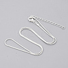 Brass Round Snake Chain Necklace Making MAK-T006-11A-S-1