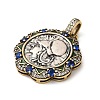 Brass with Cubic Zirconia & Enamel Pendants KK-Z033-07AS-2