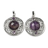 Natural Amethyst Pendants G-Q158-03F-1