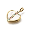 Heart 304 Stainless Steel Rhinestone Pendant Decorations STAS-H202-04G-03-2
