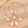 Oval Alloy & Plastic Pearl Jewelry Sets WGB491C-13-1