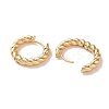 Twist Rings Brass Hoop Earrings for Women EJEW-B056-15G-2