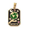 Ion Plating(IP) 304 Stainless Steel Enamel Pendants STAS-Q003-01G-021-1