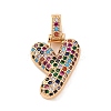 Brass Micro Pave Cubic Zirconia Pendants KK-C076-29Y-G02-1