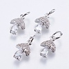 Brass Micro Pave Cubic Zirconia Charms LS-RB-I077-25P-RS-1