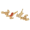 Chastmas Theme Brass Micro Pave Cubic Zirconia Pendants KK-U032-12G-2
