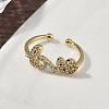 Brass Micro Pave Cubic Zirconia Cuff Rings RJEW-H256-03G-2