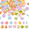 84Pcs 14 Styles Spring Theme Opaque Resin Cabochons CRES-PH0001-13-1