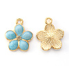 Light Gold Plated Alloy Enamel Pendants ENAM-R136-17B-2