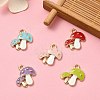 10Pcs 5 Colors Autumn Theme Alloy Enamel Pendants ENAM-YW0003-39-2