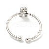 Rack Plating Brass Open Cuff Rings for Women RJEW-F162-02P-R-3