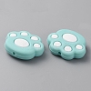 Paw Print Food Grade Eco-Friendly Silicone Focal Beads SIL-SZC0003-06E-2