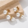 304 Stainless Steel Round Stud Earrings EJEW-L287-065G-2