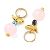 18Pcs 2 Colors Imitation Jade Glass Keychains HJEW-DR00004-3