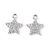 Brass Micro Pave Clear Cubic Zirconia Charms KK-E068-VF269-2