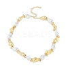 Two Tone Alloy Irregular Twist Beaded Necklaces for Women NJEW-Z043-01PG-01-2