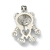 Brass Micro Pave Cubic Zirconia Pendants ZIRC-F137-01P-2