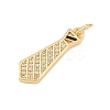 Brass Micro Pave Clear Cubic Zirconia Pendants KK-P339-21G-02-2