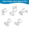10Pcs 10 Style 304 Stainless Steel Open Cuff Rings Set RJEW-AB00001-3