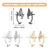 6Pcs 6 Styles Alloy Butterfly Wing Stud Earrings EJEW-FI0002-98-9