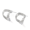 Brass Twist Wave Stud Earrings KK-C031-32P-1