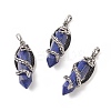 Natural Lapis Lazuli Pointed Pendants G-C051-01A-1
