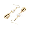 Natural Freshwater Pearl & Electroplated Shell Necklace and Bracelet and Dangle Earring Sets SJEW-JS01314-6