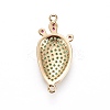 Brass Micro Pave Cubic Zirconia Links ZIRC-F099-02G-2