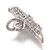 Brass Micro Pave Clear Cubic Zirconia Charms ZIRC-B002-53P-3