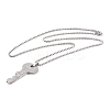 Non-Tarnish Key 201 Stainless Steel Pendant Necklace NJEW-F320-01P-2