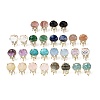 Brass Micro Pave Cubic Zirconia Stud Earring Findings with Natural Gemstone KK-Z096-05G-1