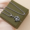 Star Moon Stainless Steel Crystal Rhinestone Pendant Necklaces FS-WGC8607-01-3