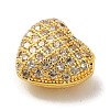Brass Micro Pave Cubic Zirconia Beads KK-C072-30G-2