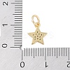Rack Plating Brass Micro Pave Clear Cubic Zirconia Charms KK-Z060-08G-01-3