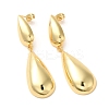 Real 18K Gold Plated Brass Dangle Stud Earrings EJEW-G382-20A-G-1