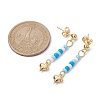 5 Pairs 5 Colors Golden 304 Stainless Steel Heart Dangle Stud Earrings EJEW-JE05538-S-3