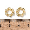 Brass Micro Pave Clear Cubic Zirconia European Beads KK-D228-03G-2